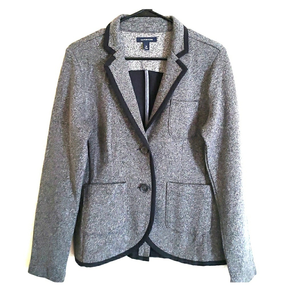 Lands EndTweed Style Riding Jacket 12 NWOT